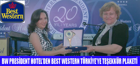 BEST WESTERN ZİNCİRİNE TEŞEKKÜR PLAKETİ