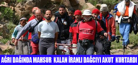 MAHSUR KALAN DAĞCILARI AKUT KURTARDI