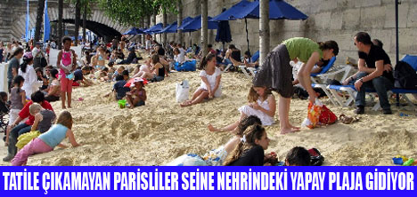 PARİSLİLER  YAPAY PLAJA  GİDİYOR