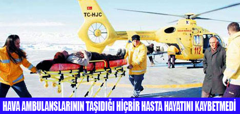 HAVA AMBULANSLARI 1628 HASTA TAŞIDI