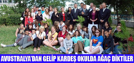 KARDEŞ OKULA AĞAÇ DİKTİLER