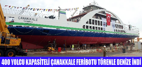 ÇANAKKALE FERİBOTU DENİZE İNDİ