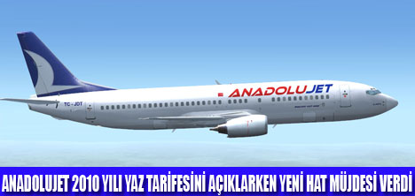 ANADOLUJET YAZ TARİFESİNİ AÇIKLADI