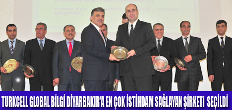 TURKCELL GLOBAL BİLGİ'YE GÜL'DEN  PLAKET