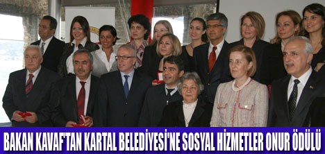 KARTAL BELEDİYESİ'NE  HİZMET  ÖDÜLÜ