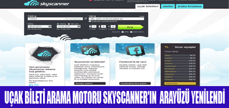 SKYSCANNERİN ARAYÜZÜ YENİLENDİ