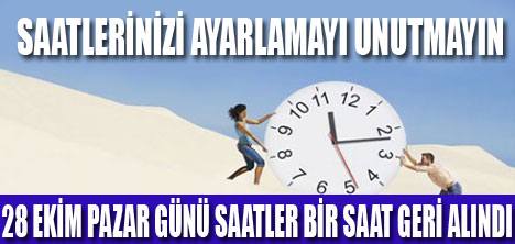 SAATLERİNİZİ AYARLAYIN