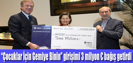 MSC Cruises UNICEF’e 3 milyon € bağış yaptı