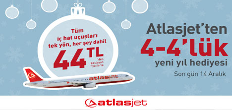 Atlasjet’ten 4-4’lük Yeni Yıl Hediyesi