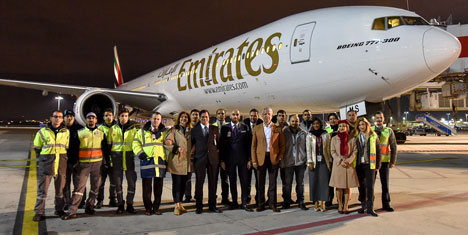 Emirates’in Boeing 777-300 uçağı İSG’ye indi