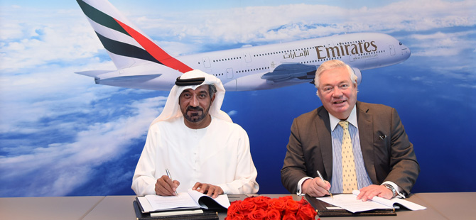 Emirates Havayolu, 36 adet Airbus A380 tipi uçak siparişi verdiğini açıkladı