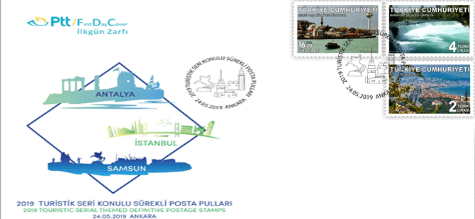 PTT, ’’ 2019 Turistik Seri ‘’konulu sürekli posta pullarını satışa sundu
