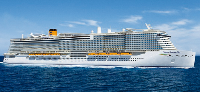 Costa Cruises’un 337 metre uzunluğundaki, 2612 kabinli yeni gemisi ‘Smeralda’ Kasım ayında denize indirilecek