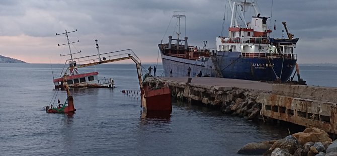 Maltepe sahilde lodos'un vurduğu gemiler karaya oturdu