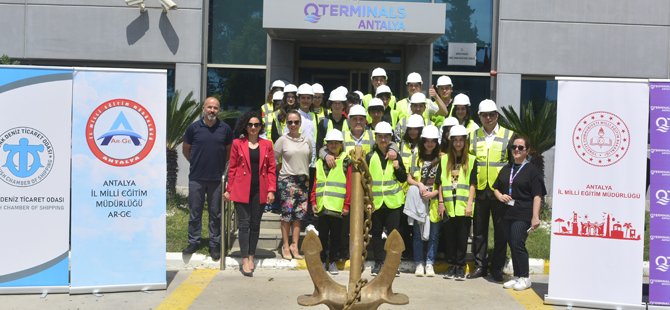 QTerminals Antalya, “Toroslar’dan Akdeniz’e” projesiyle 400 öğrenciyi limanda ağırladı