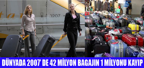 DÜNYADA 1 MİLYON BAGAJ KAYIP