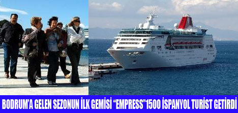 BODRUMA GEMİ İLE 1500 TURİST GELDİ