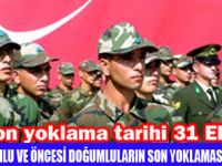 SON YOKLAMA 31 EKİMDE